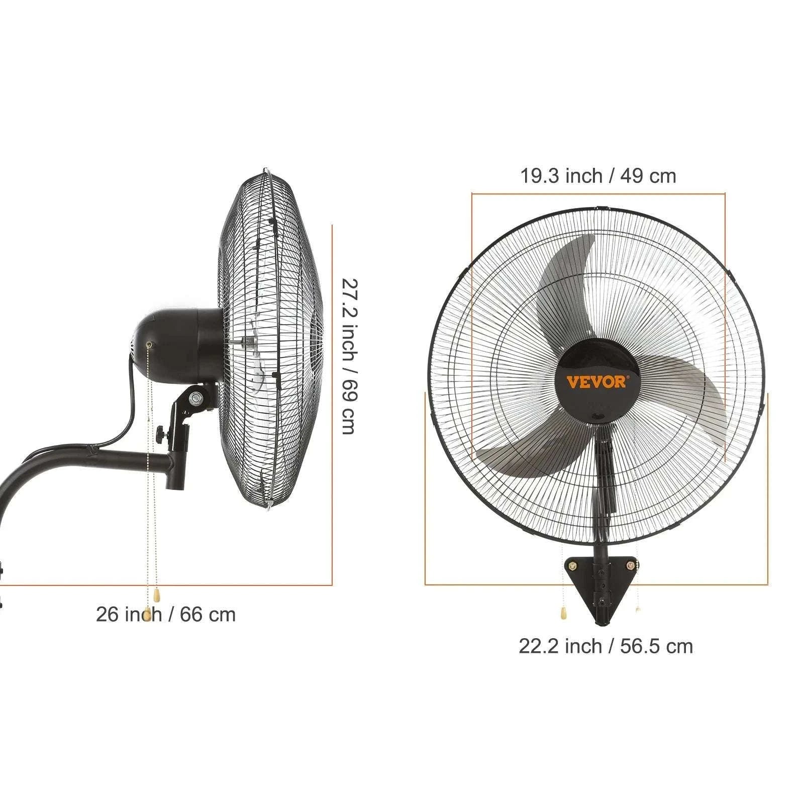 Wall-Mount Misting Fan 3-Speed Oscillating IP44 9500 CFM-20in Rocking / United States