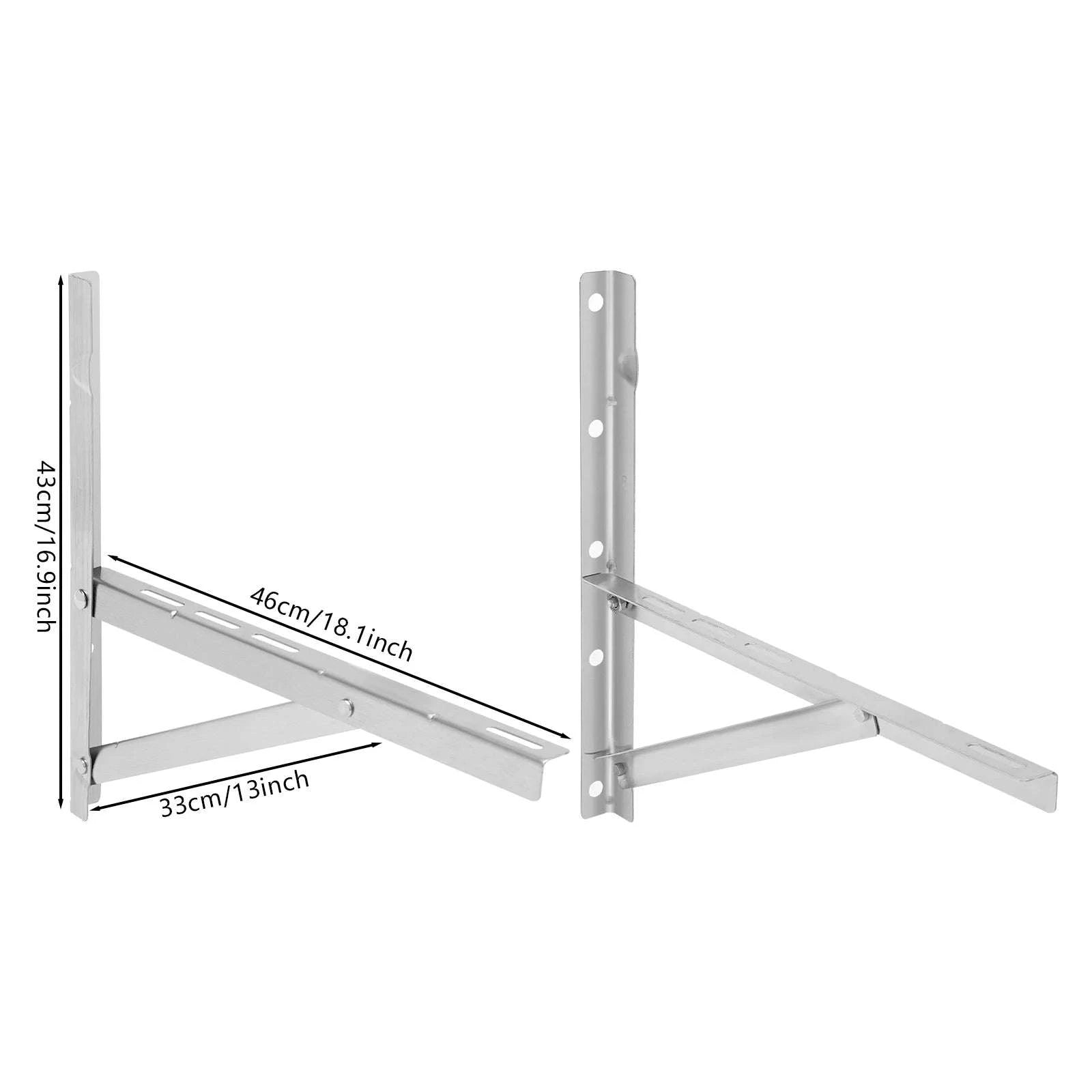 Wall-Mounted AC Bracket Set 440lbs Heavy Duty Stainless Steel-Silver / 12 inch / United States