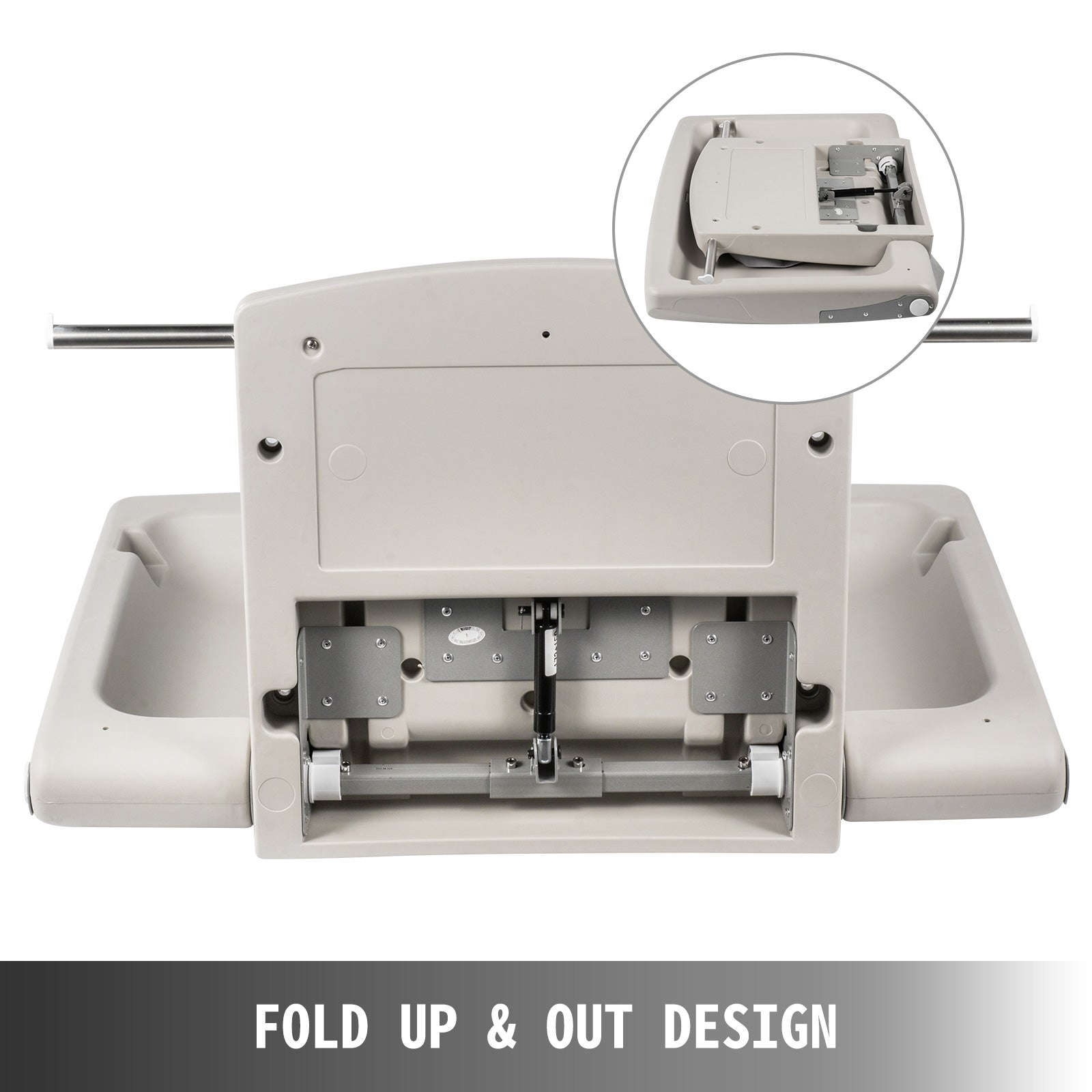 Wall Mounted Baby Changing Station Fold-Down Vertical Gray-Gray / United States