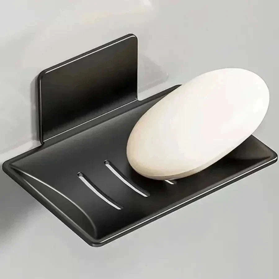 Wall-Mounted Black Carbon Steel Soap Holder-black