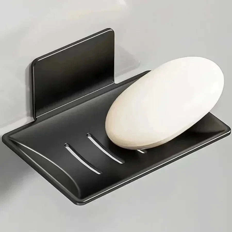 Wall-Mounted Black Carbon Steel Soap Holder-black