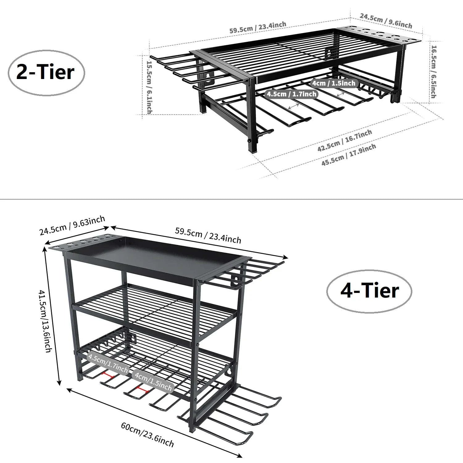 Wall Mounted Garage Tool Organizer Heavy Duty Metal Rack Shelf-2-Tier / france