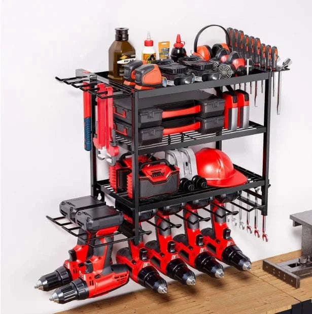 Wall Mounted Garage Tool Organizer Heavy Duty Metal Rack Shelf-2-Tier / france