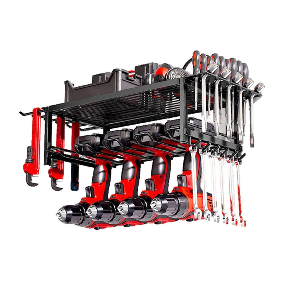 Wall Mounted Garage Tool Organizer Heavy Duty Metal Rack Shelf-2-Tier / france