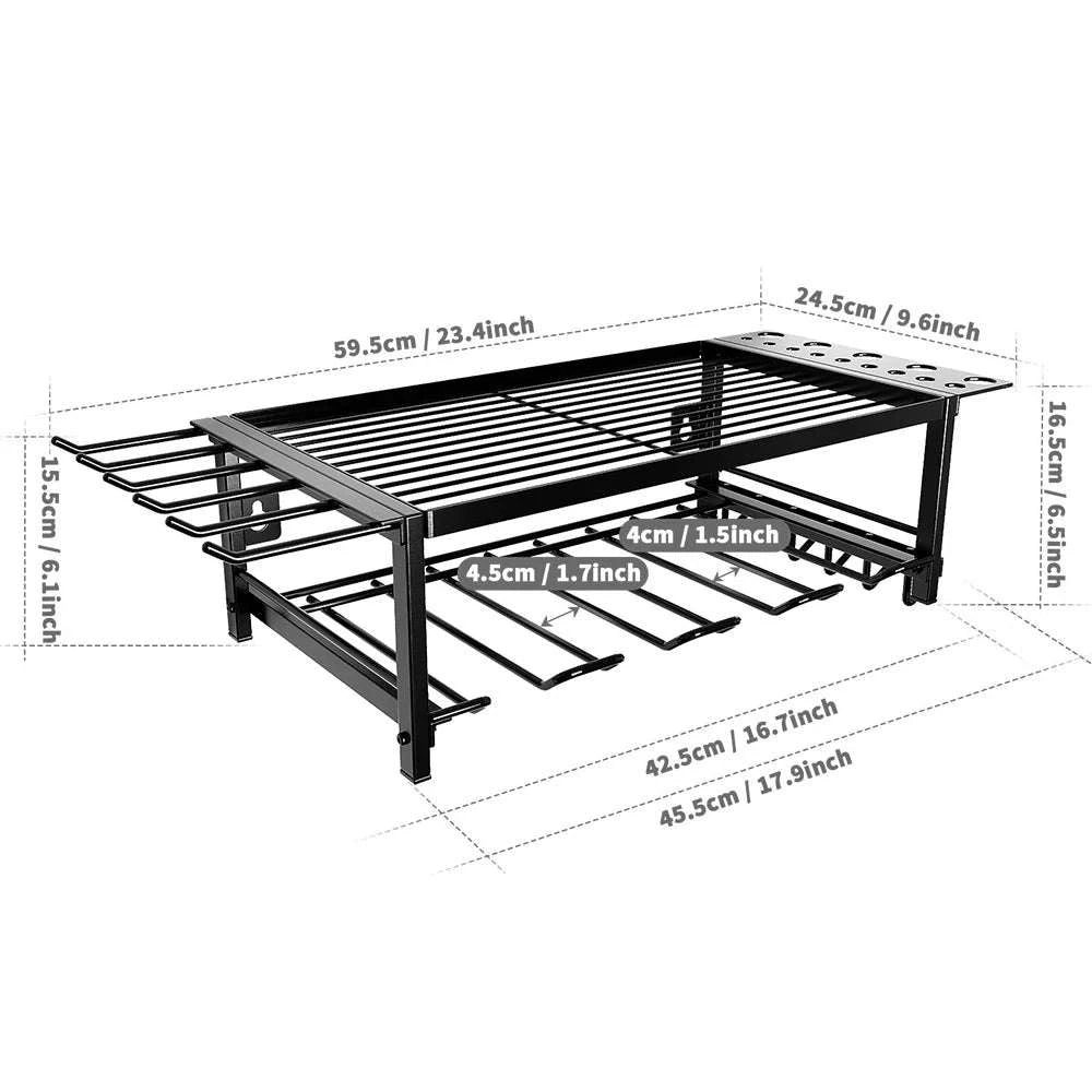Wall Mounted Garage Tool Organizer Heavy Duty Metal Rack Shelf-2-Tier / france