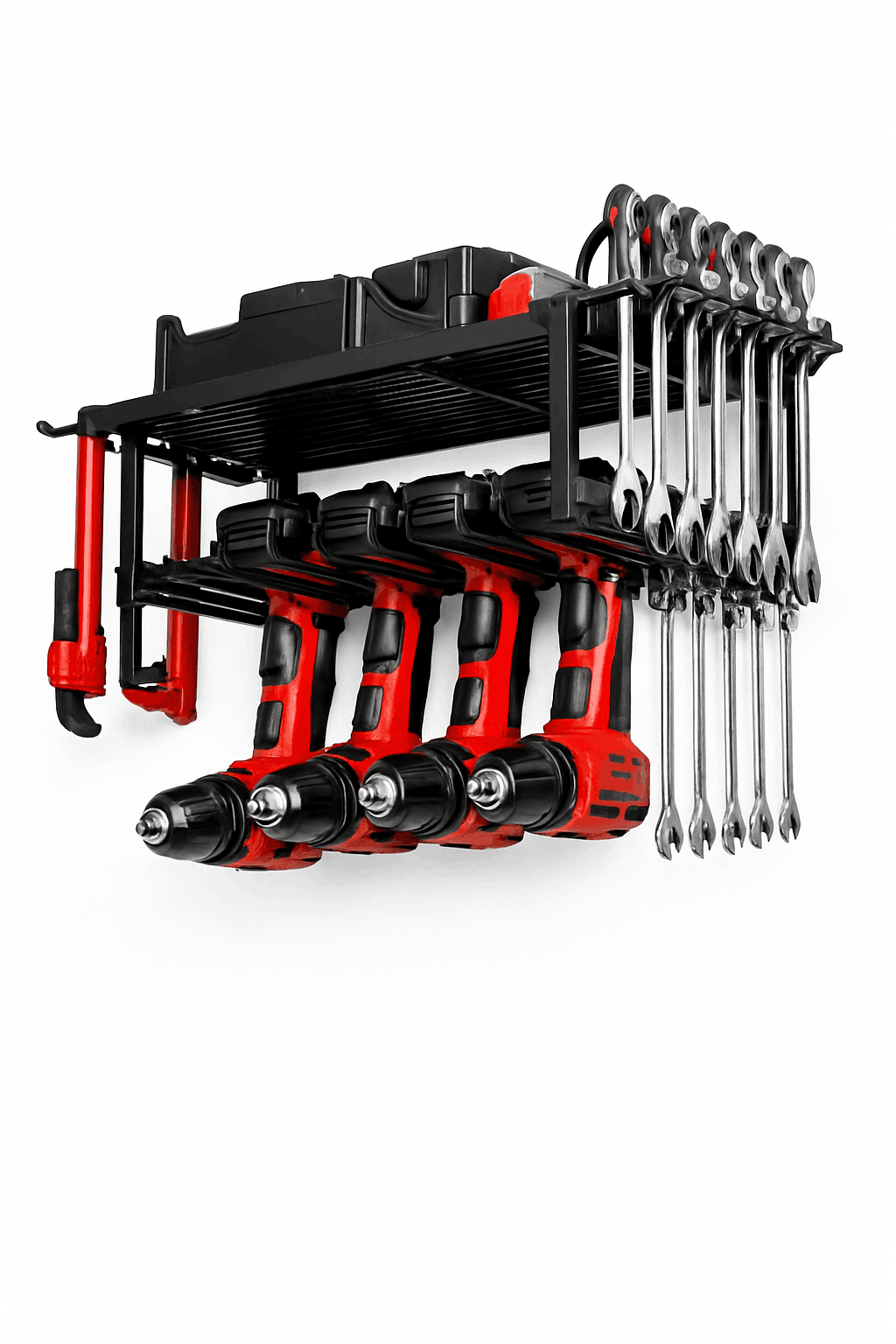 Wall Mounted Garage Tool Organizer Heavy Duty Metal Rack Shelf-4-Tier / france