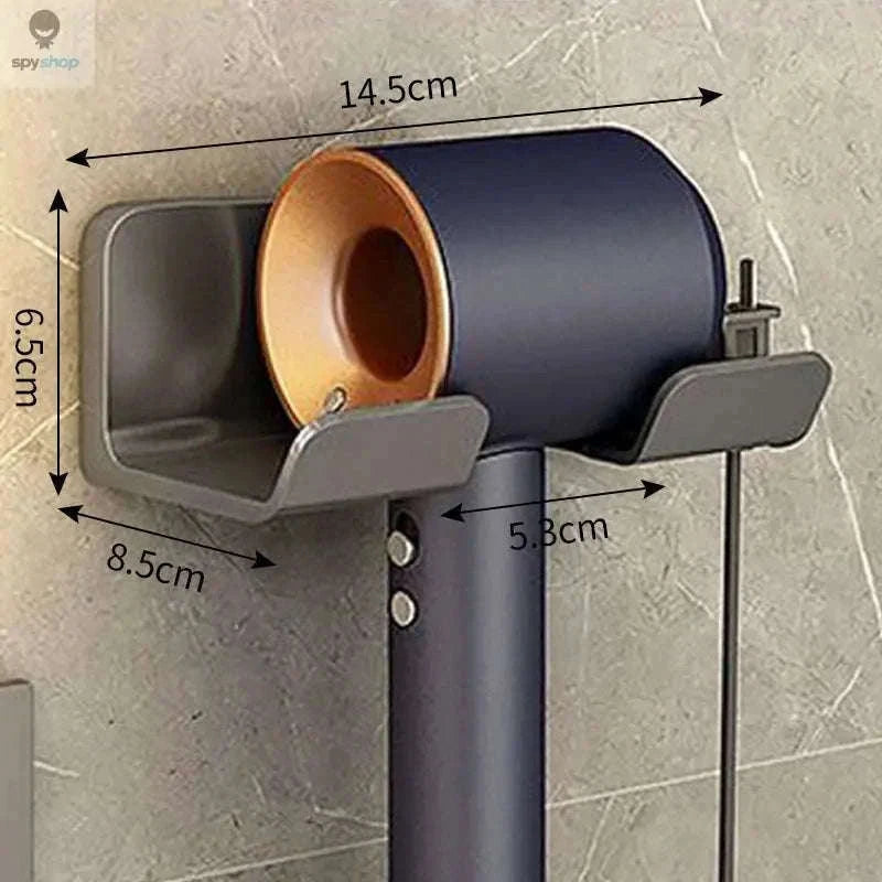 Wall Mounted Hair Dryer Holder for a Cleaner Bathroom-B-Black-2pcs