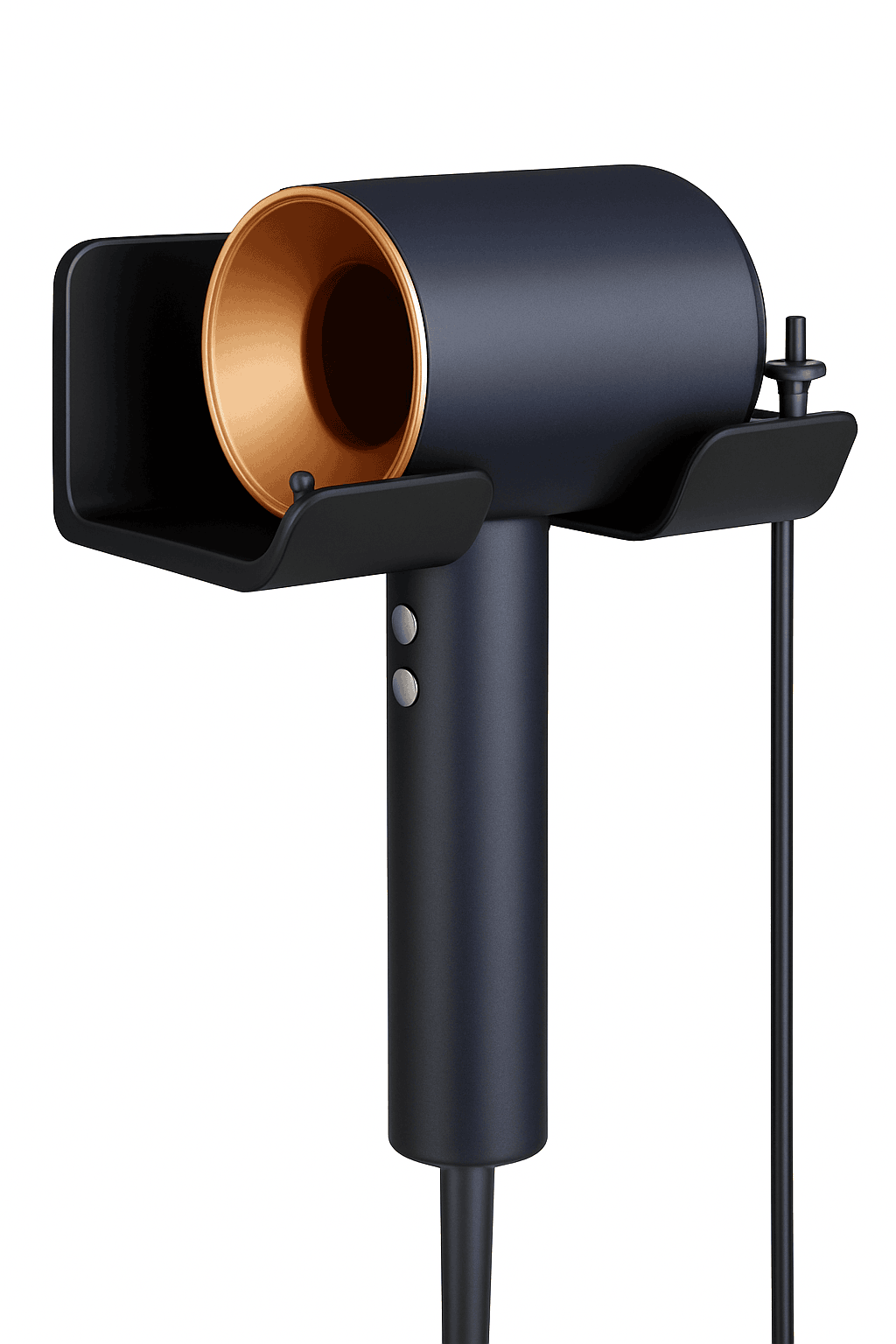 Wall Mounted Hair Dryer Holder for a Cleaner Bathroom-B-Black-2pcs