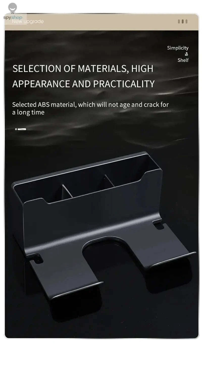 Wall Mounted Hair Dryer Holder – Space-Saving Bathroom Organizer-B-Black-2pcs