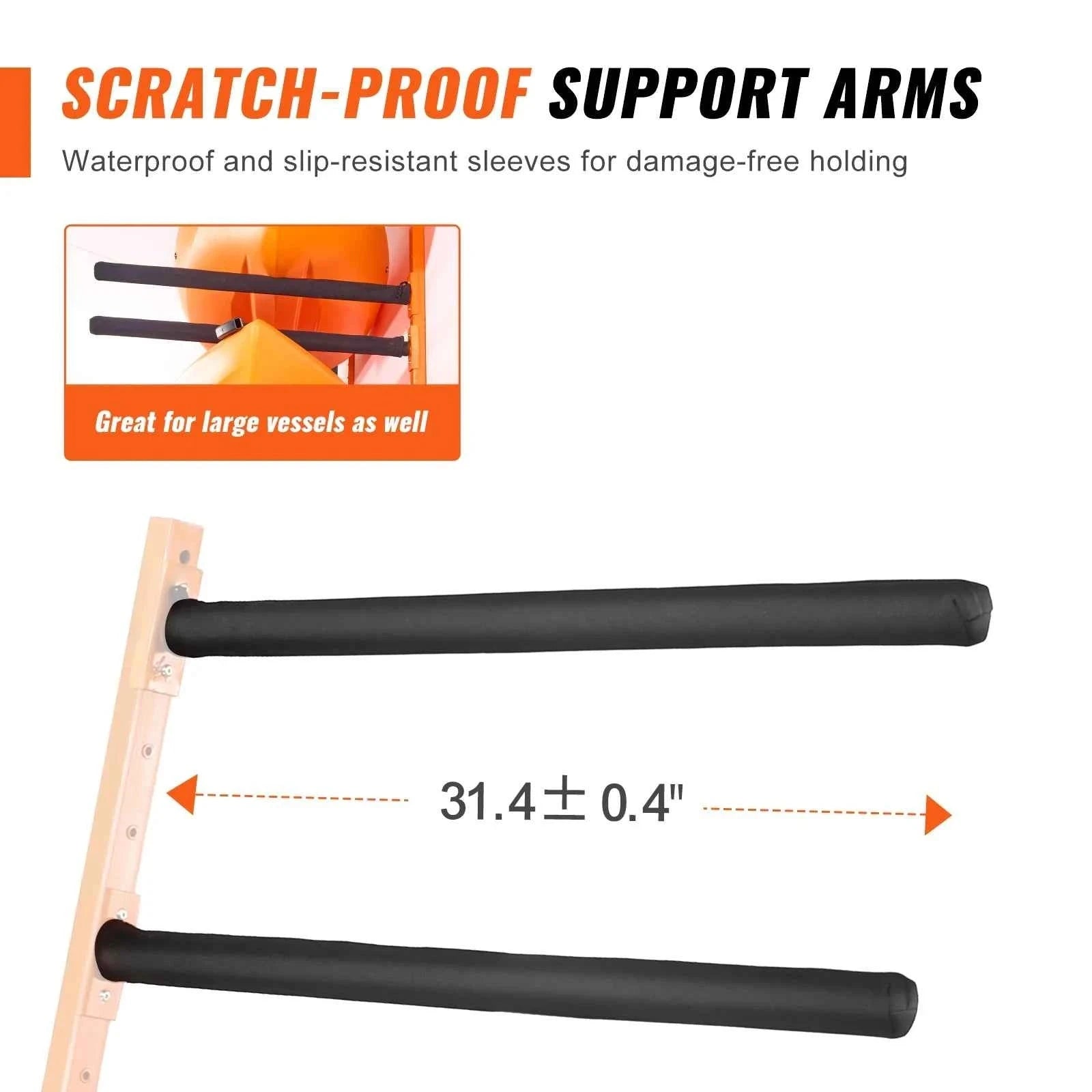 Wall Mounted Kayak Storage Rack 4-Capacity 400 lbs Load-wall4pcs / United States