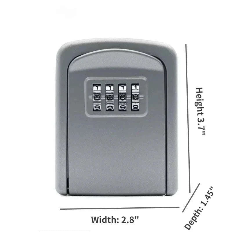 Wall Mounted Key Lock Box with 4 Digit Combination Secure Storage-Black / China Mainland