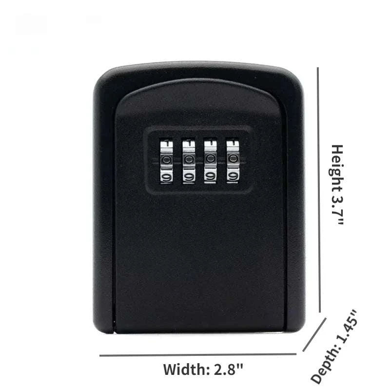 Wall Mounted Key Lock Box with 4 Digit Combination Secure Storage-Black / China Mainland