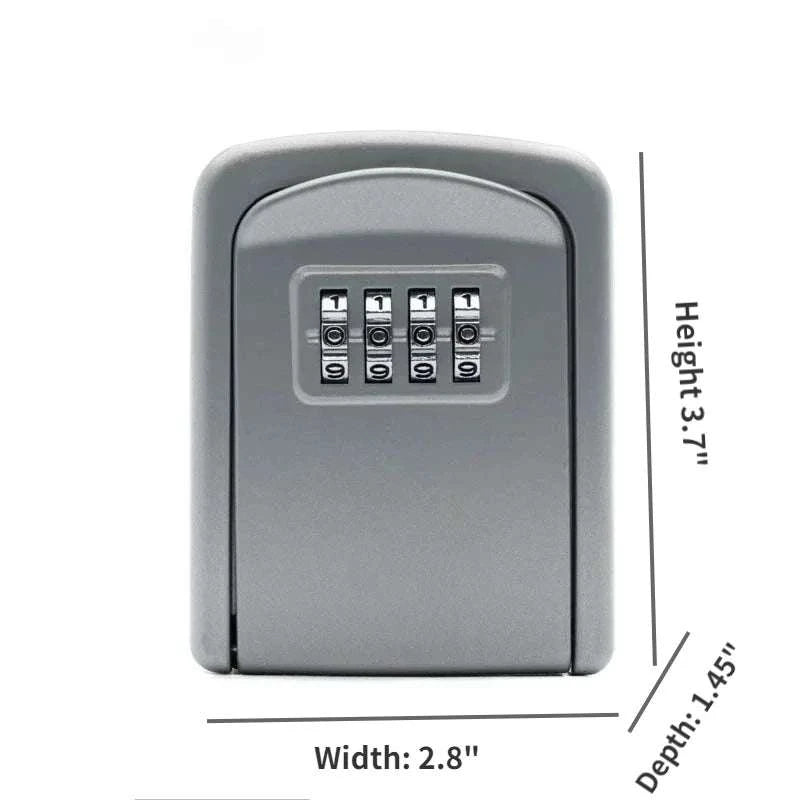 Wall Mounted Key Lock Box with 4 Digit Combination Secure Storage-Black / China Mainland