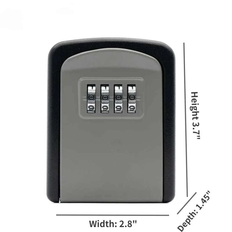 Wall Mounted Key Lock Box with 4 Digit Combination Secure Storage-Black / China Mainland