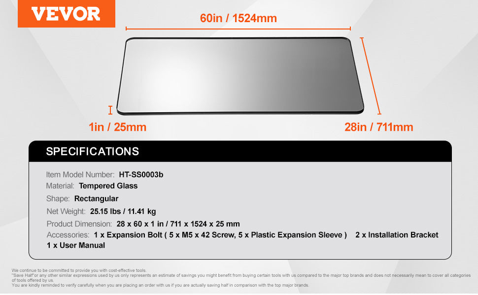 Wall Mounted Makeup Mirror with Aluminum Alloy Frame and Shatter-Resistant Film
