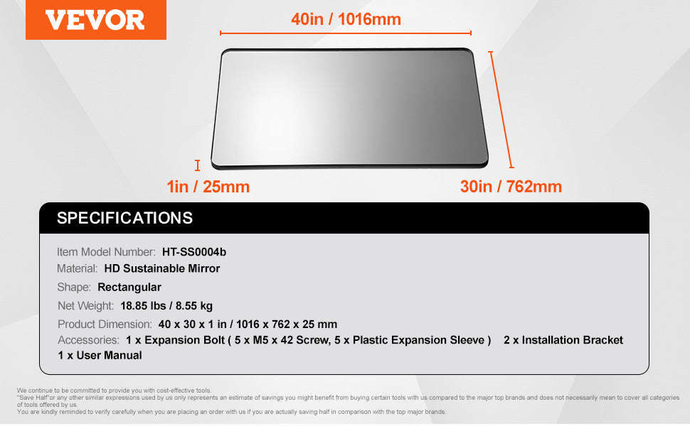 Wall Mounted Makeup Mirror with Aluminum Alloy Frame and Shatter-Resistant Film-28x60inch Black / United States