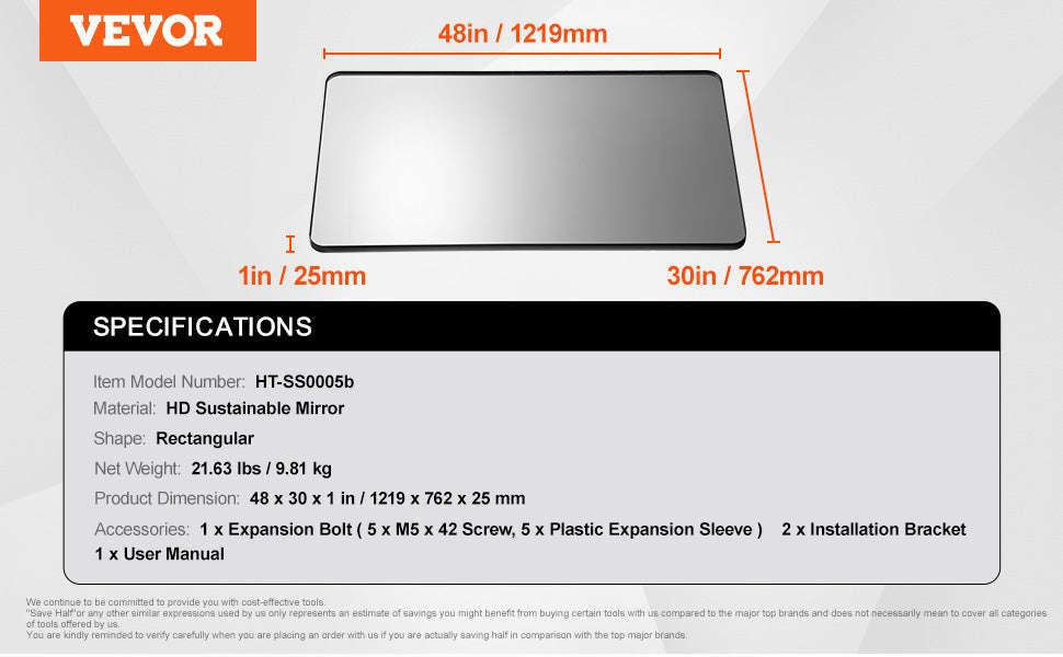 Wall Mounted Makeup Mirror with Aluminum Alloy Frame and Shatter-Resistant Film-28x60inch Black / United States