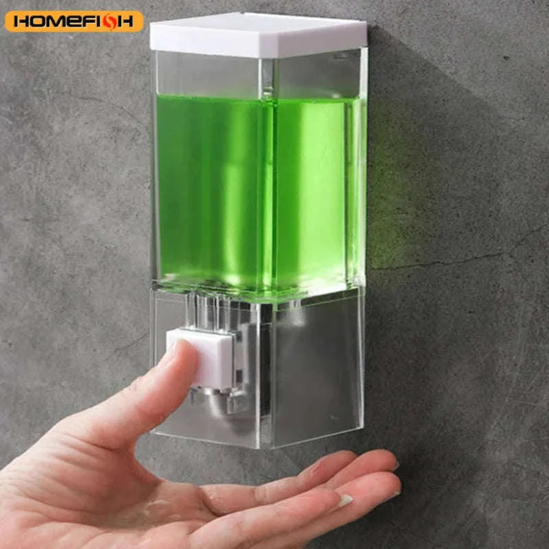 Wall-Mounted Manual Soap Dispenser Transparent No-Drill Design-transparent