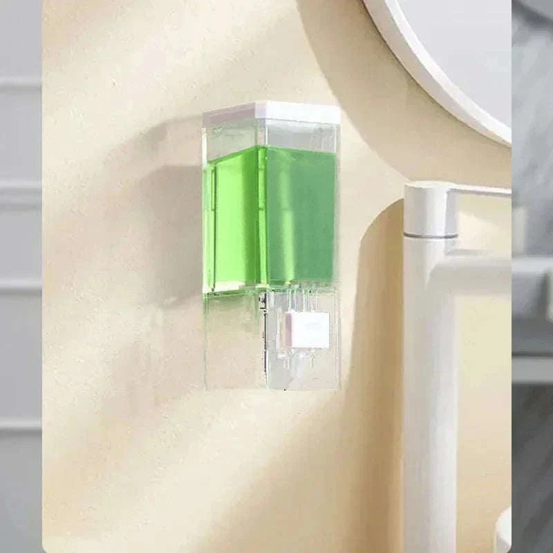 Wall-Mounted Manual Soap Dispenser Transparent No-Drill Design-transparent