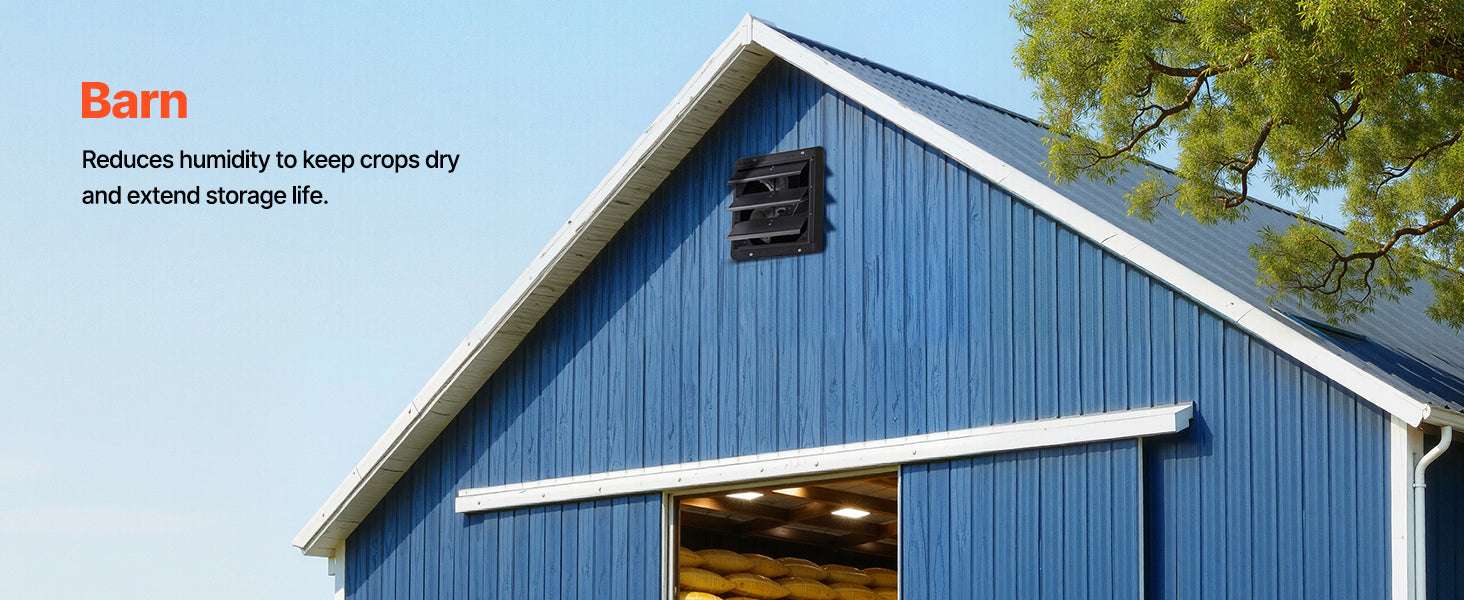 Wall Mounted Shutter Exhaust Fan with Speed Control for Attic-18inch / United States