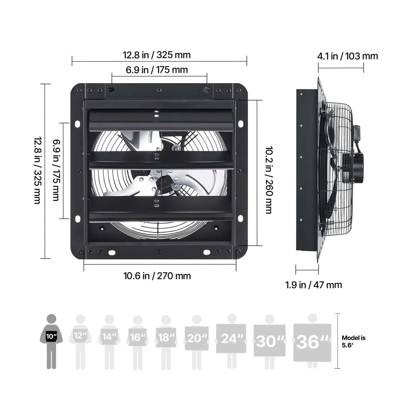 Wall Mounted Shutter Exhaust Fan with Speed Control for Attic-18inch / United States