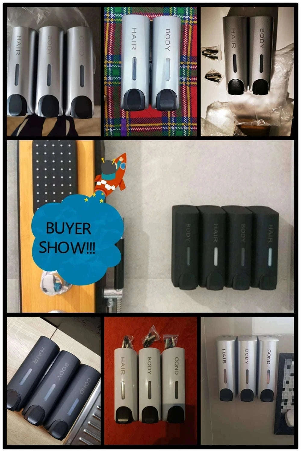 Wall-Mounted Soap Dispenser 350ml Single, Double or Triple-Siliver 3 / China Mainland