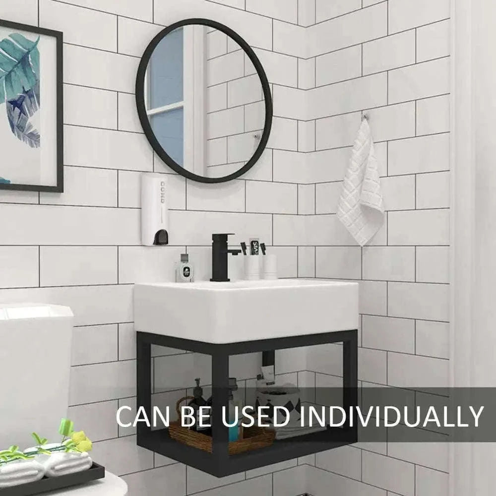 Wall-Mounted Soap Dispenser 350ml Single, Double or Triple-Siliver 3 / China Mainland