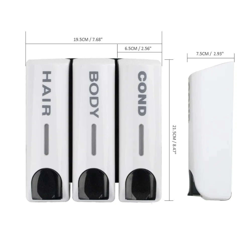 Wall-Mounted Soap Dispenser 350ml Single, Double or Triple-Siliver 3 / China Mainland