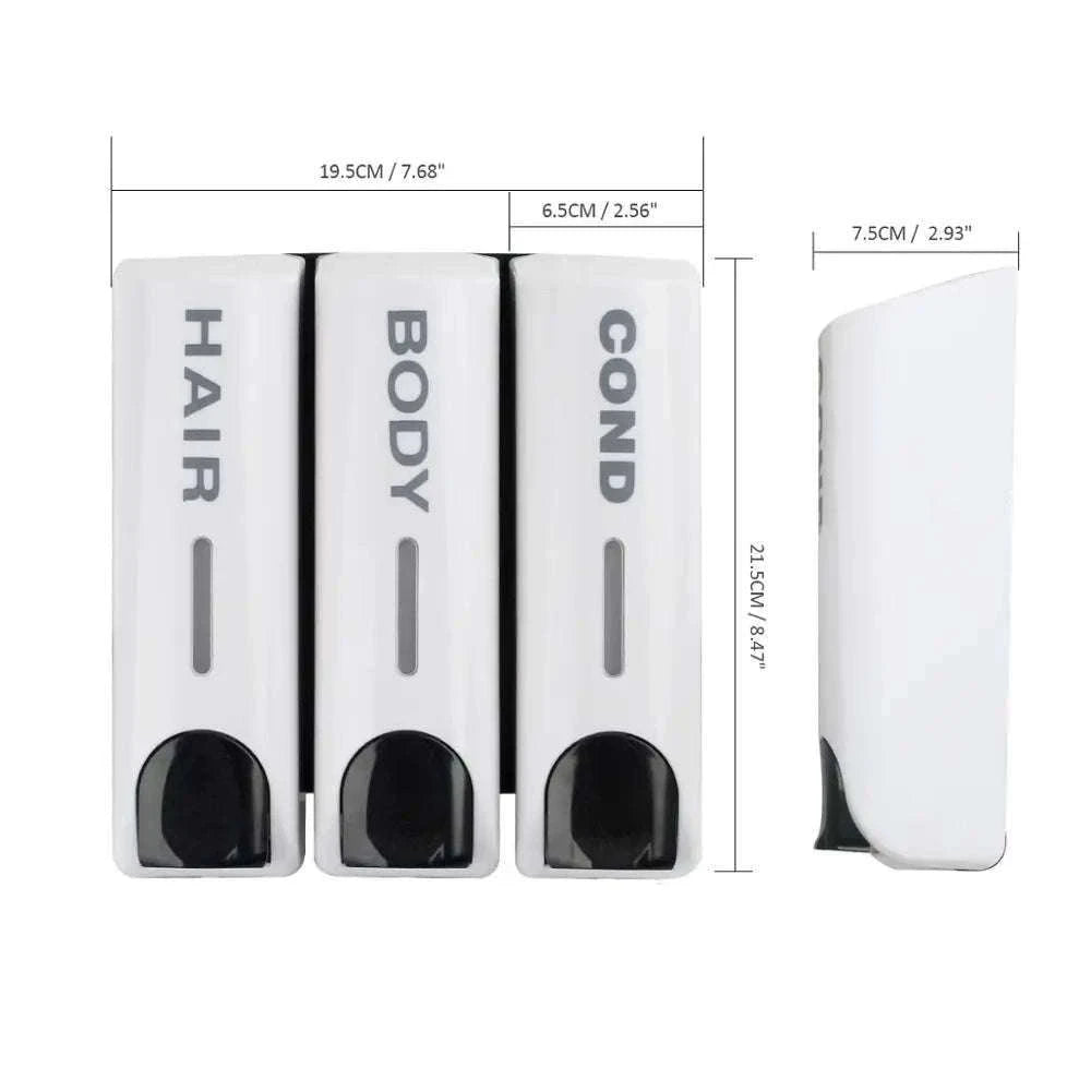 Wall-Mounted Soap Dispenser 350ml Single, Double or Triple-Siliver 3 / China Mainland