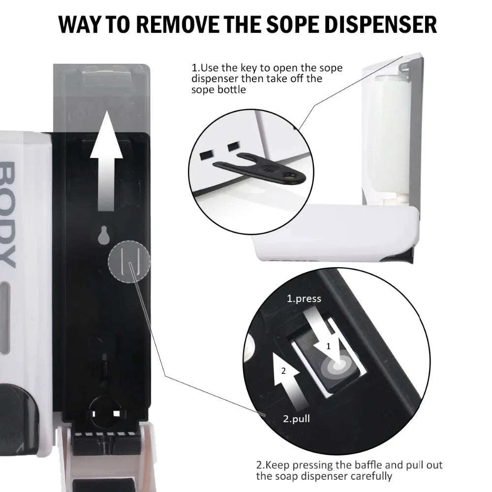 Wall-Mounted Soap Dispenser 350ml Single, Double or Triple-Siliver 3 / China Mainland