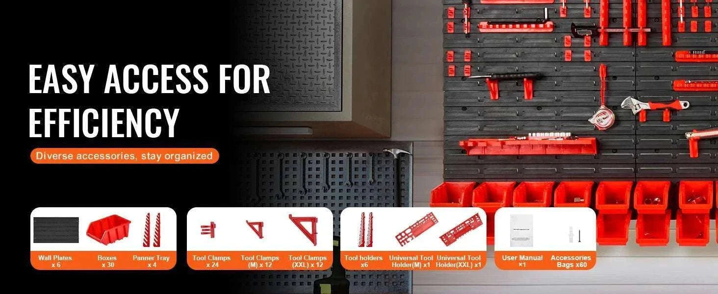 Wall Mounted Storage Bins Organizer Rack with 30/48 Bins-48pcs / United States