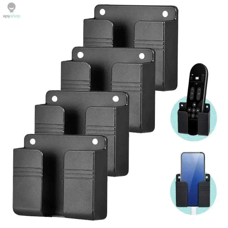 Wall Mounted Storage Box Organizer for Remotes and Phones-4PCS-Black
