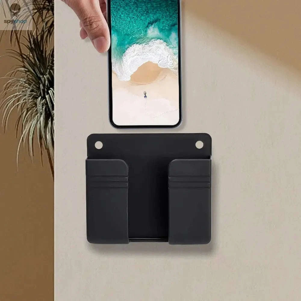 Wall Mounted Storage Box Organizer – Punch‑Free Holder for Remotes, Phones & Chargers-4PCS-Black