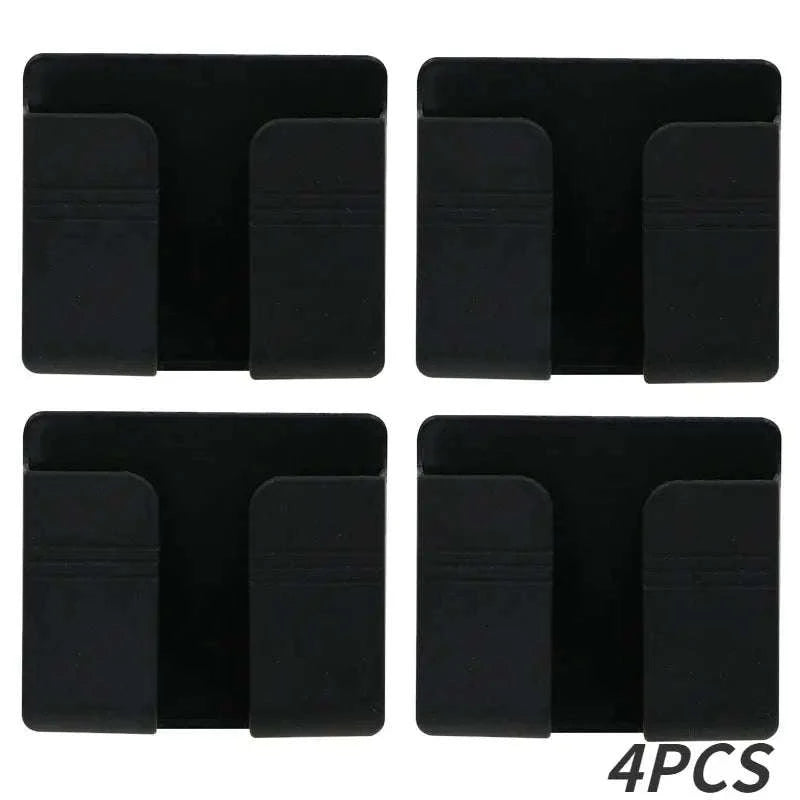 Wall Mounted Storage Box Organizer – Punch‑Free Holder for Remotes, Phones & Chargers-4PCS-Black