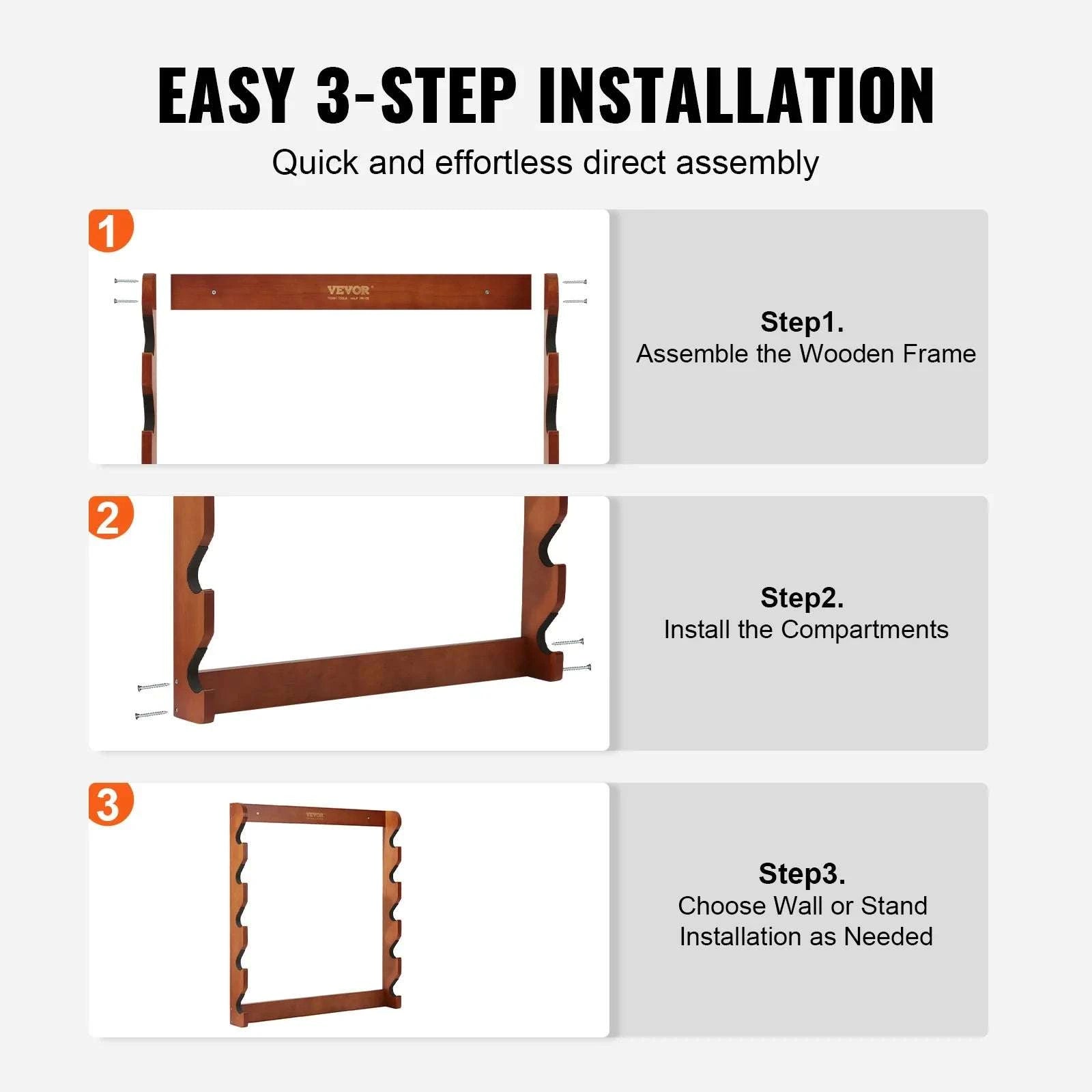 Wall Mounted Wooden Gun Rack with 5 Slots & 132 lb Capacity-4-slot / CZECH REPUBLIC
