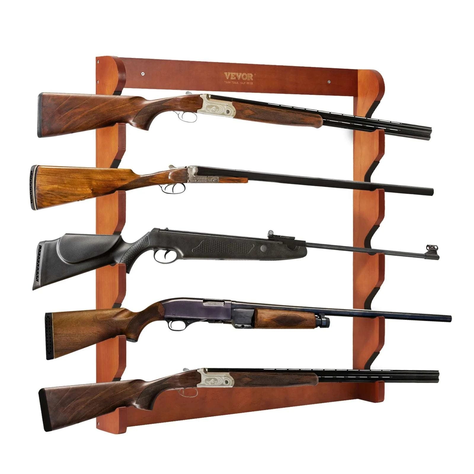 Wall Mounted Wooden Gun Rack with 5 Slots & 132 lb Capacity-4-slot / CZECH REPUBLIC