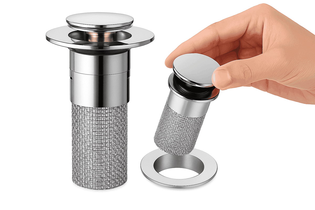 Washbasin Leak Plug Press Drain with Odor-Proof Seal-Copper bounce core