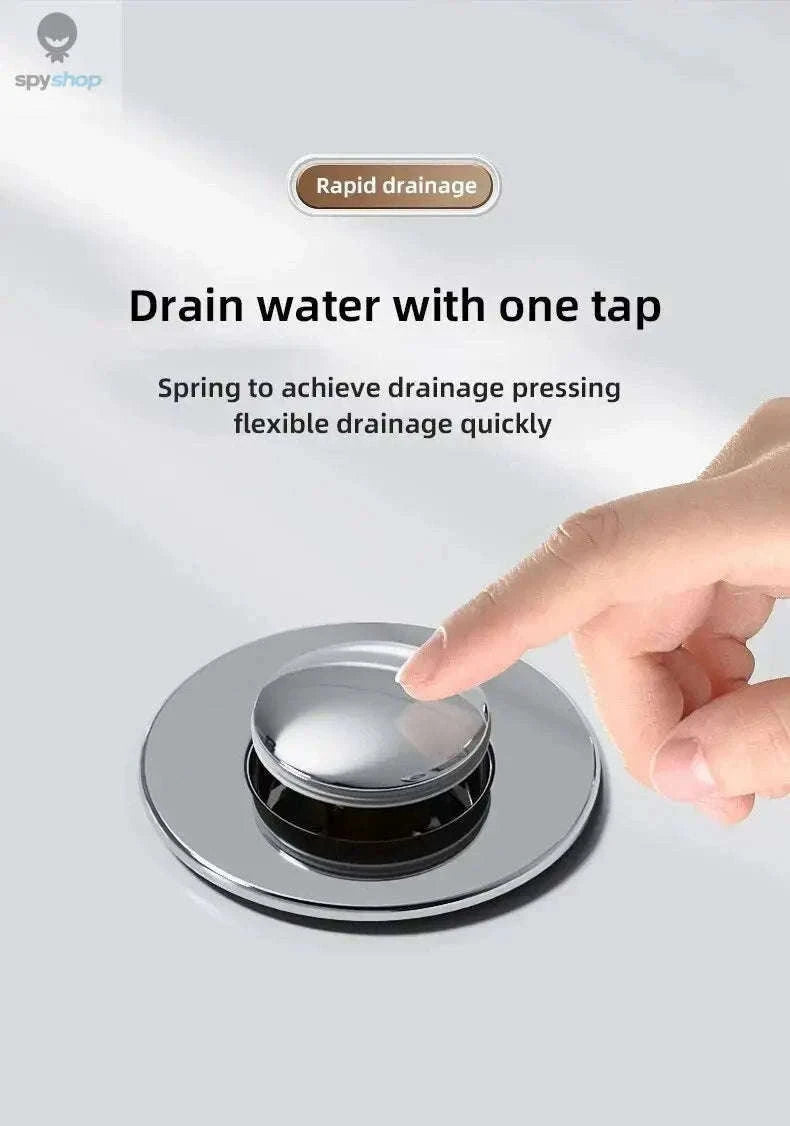 Washbasin Leak Plug Press Drain with Odor-Proof Seal-Copper bounce core