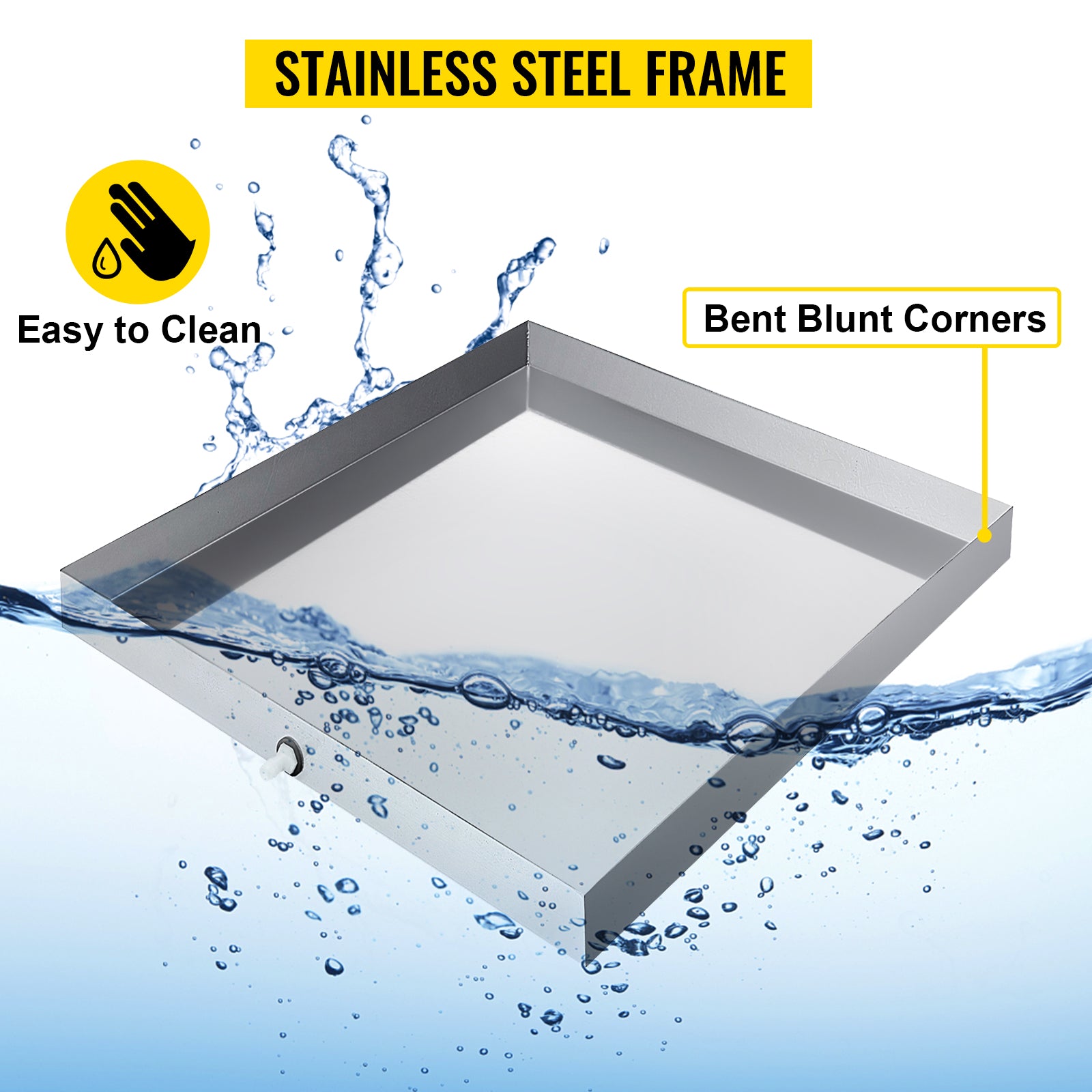 Stainless Steel Washing Machine Drain Pan with Welded Corners