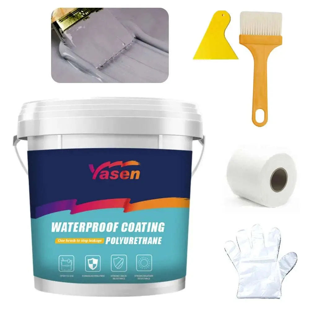 Water-Based Polyurethane Waterproof Coating for Wall & Roof Leak Repair-Black