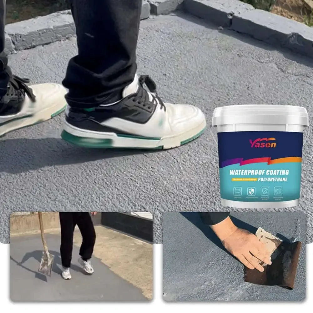 Water-Based Polyurethane Waterproof Coating for Wall & Roof Leak Repair-Black