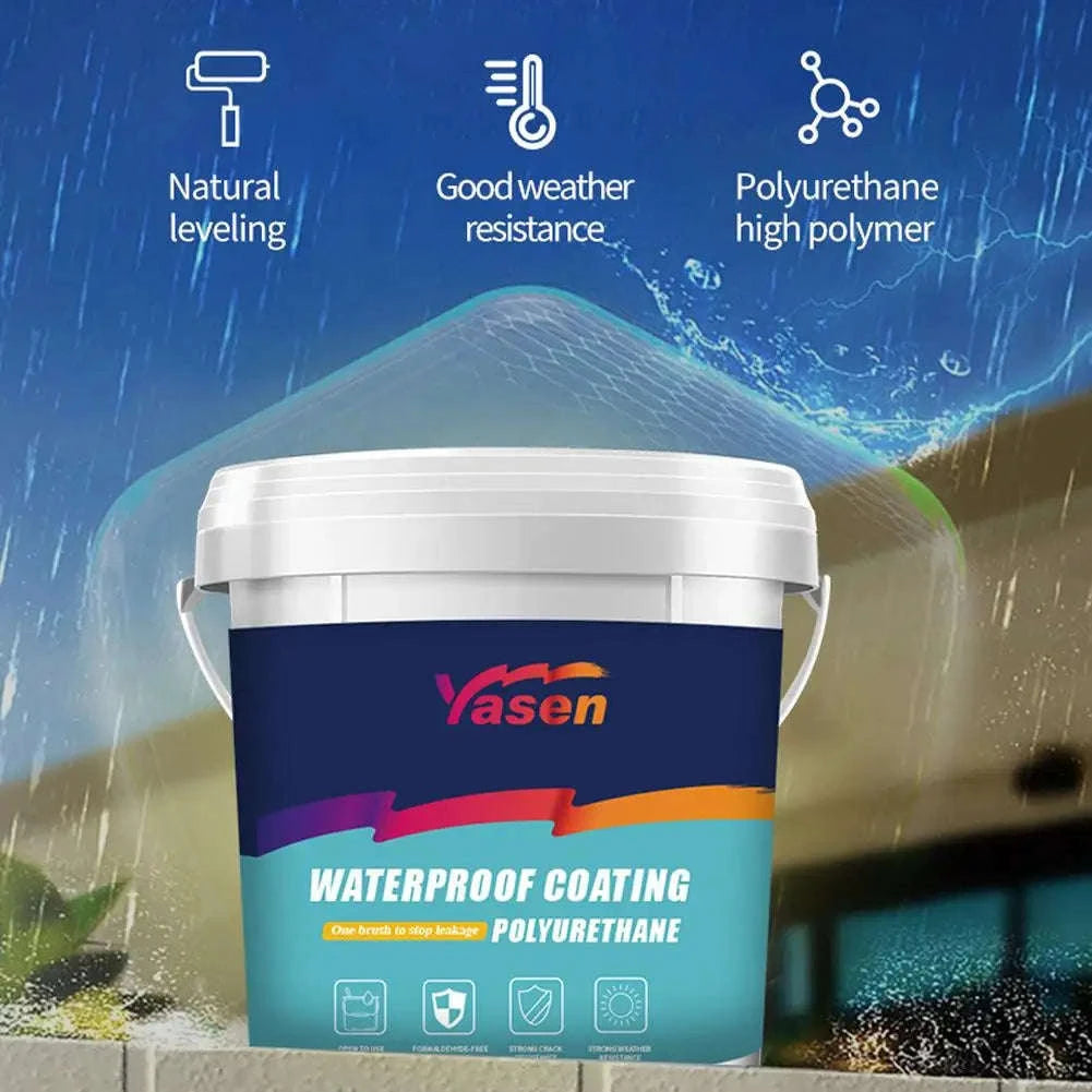 Water-Based Polyurethane Waterproof Coating for Wall & Roof Leak Repair-Black