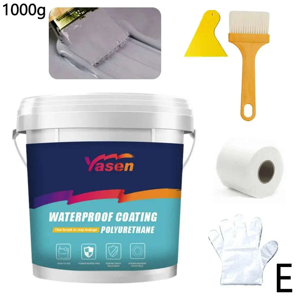 Water-Based Polyurethane Waterproof Coating for Wall & Roof Leak Repair-Black