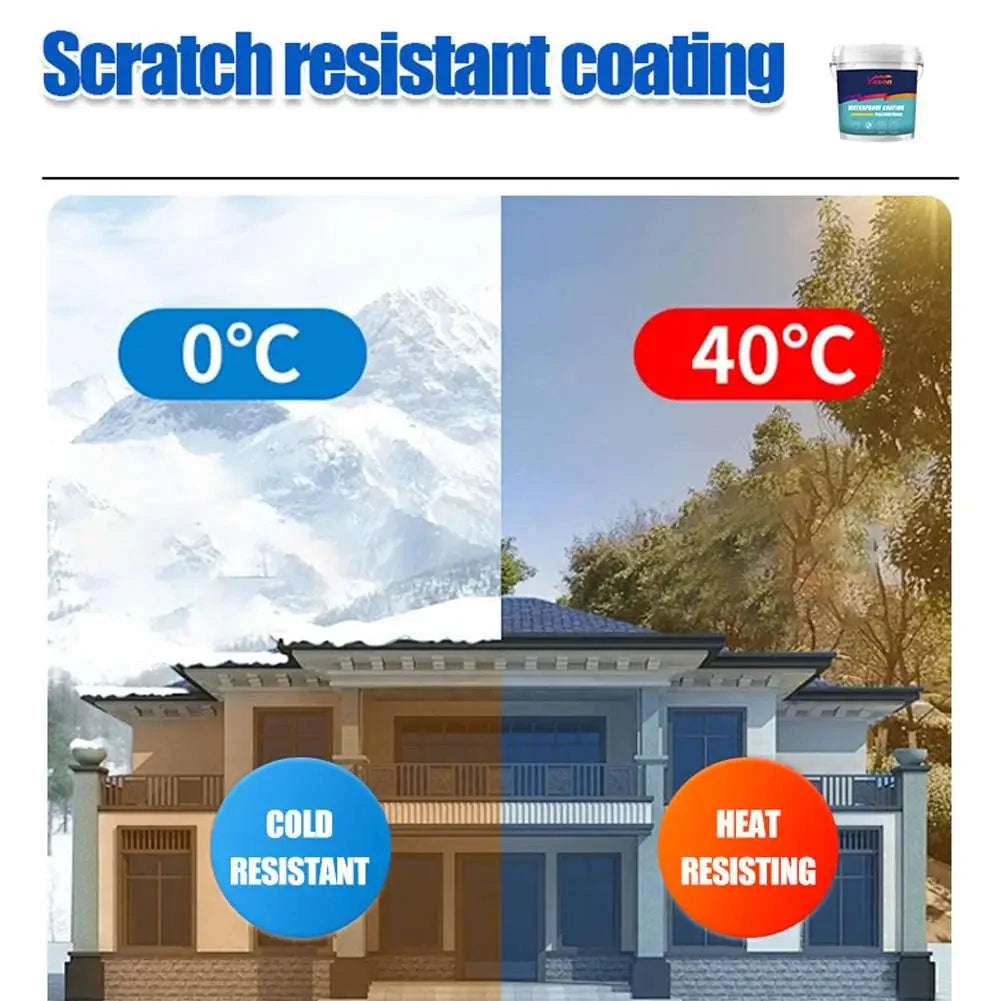 Water-Based Polyurethane Waterproof Coating for Wall & Roof Leak Repair-Black