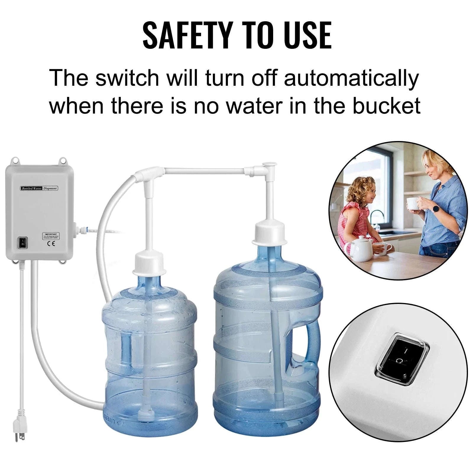 Water Bottle Dispenser Pump System for Refrigerator and Ice Maker-One Pipe Type 1 / Australia