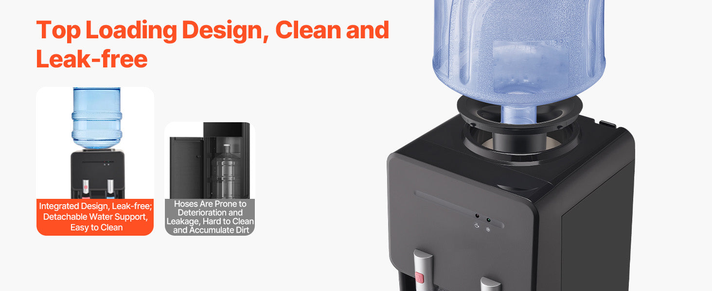Top Loading Hot and Cold Water Dispenser for 3 or 5 Gallon Bottles