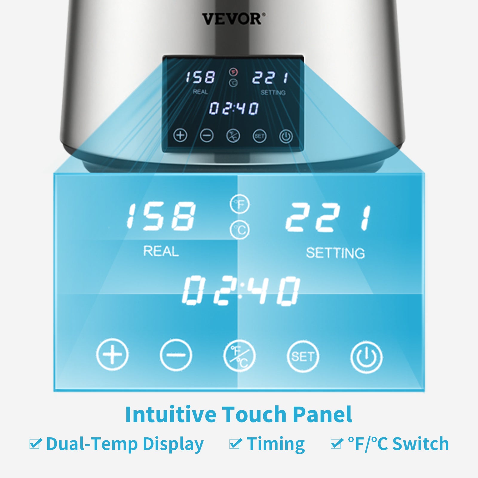 4L Home Water Distiller 1.5L/H with Touch Screen & Glass Carafe