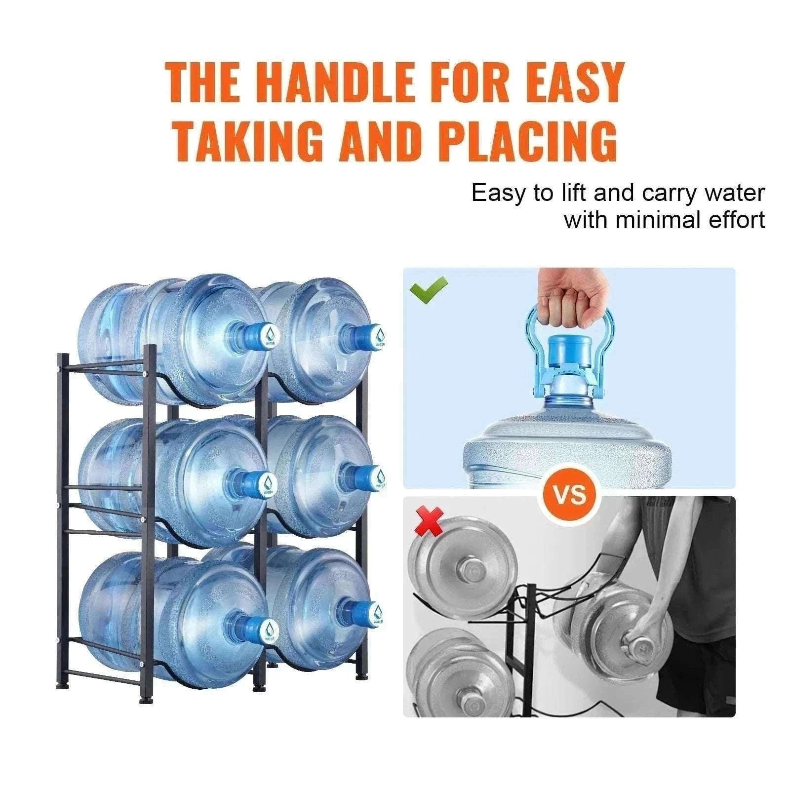 Water Jug Holder Stand 3-5 Tier Rack for 6 Bottles Storage-Silver 4layer 2 8 / United States