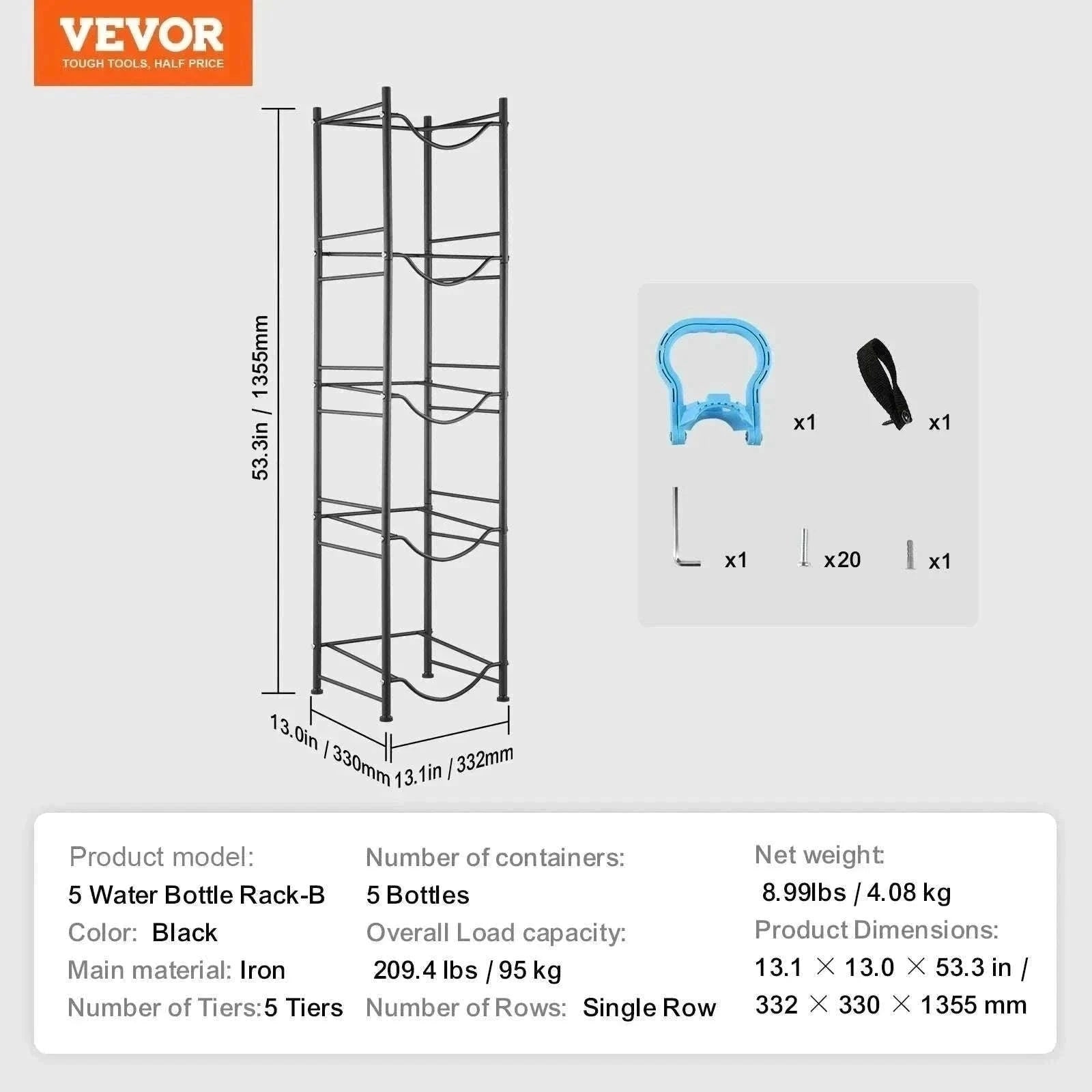 Water Jug Holder Stand 3-5 Tier Rack for 6 Bottles Storage-Silver 4layer 2 8 / United States