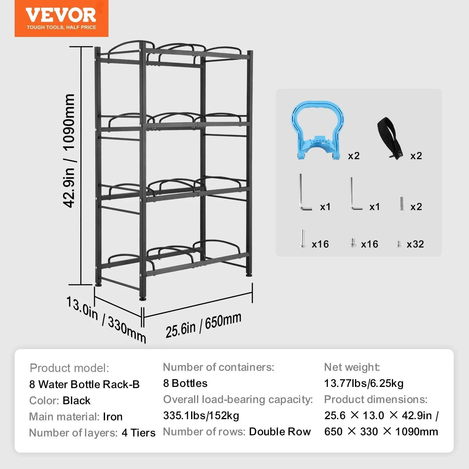 Water Jug Holder Stand 3-5 Tier Rack for 6 Bottles Storage-Silver 4layer 2 8 / United States